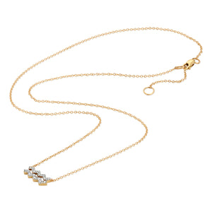 Diamond Horoscope Necklace - Aquarius - 14 Karat Yellow Gold and Diamonds
