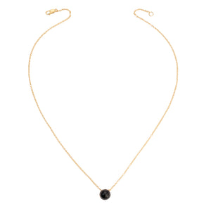 Bezel Dome Faceted Gemstone Necklace - 8MM - 14K Gold-Filled
