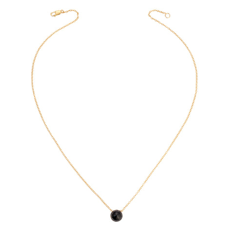 Bezel Dome Faceted Gemstone Necklace - 8MM - 14K Gold-Filled