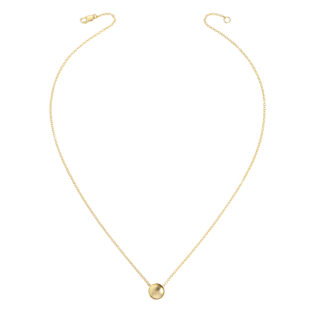 Bezel Dome Faceted Gemstone Necklace - 8MM - 14K Gold-Filled