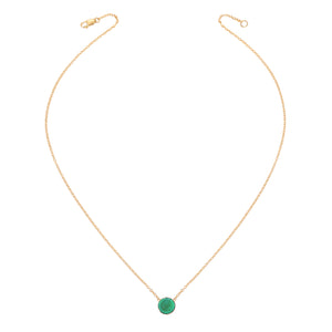 Bezel Dome Faceted Gemstone Necklace - 8MM - 14K Gold-Filled