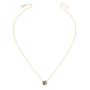 Bezel Dome Faceted Gemstone Necklace - 8MM - 14K Gold-Filled