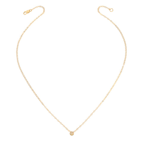 Bezel Dome Faceted Gemstone Necklace - 4MM - 14K Gold-Filled