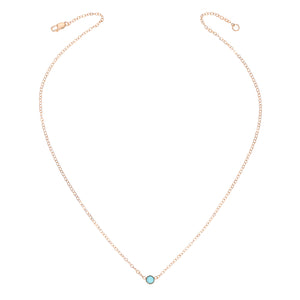 Bezel Dome Faceted Gemstone Necklace - 4MM - 14K Gold-Filled