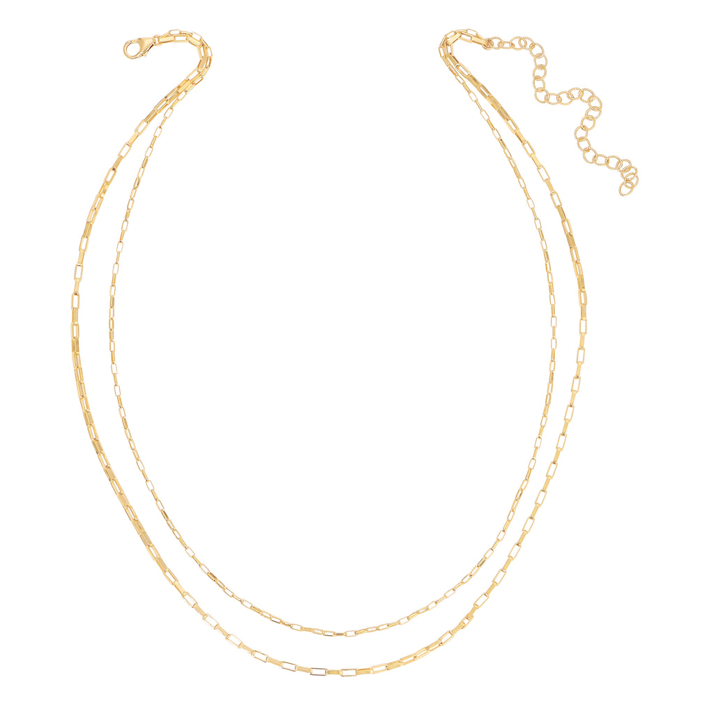 Draped Drawn Cable Chains Necklace - 14K Gold-Filled