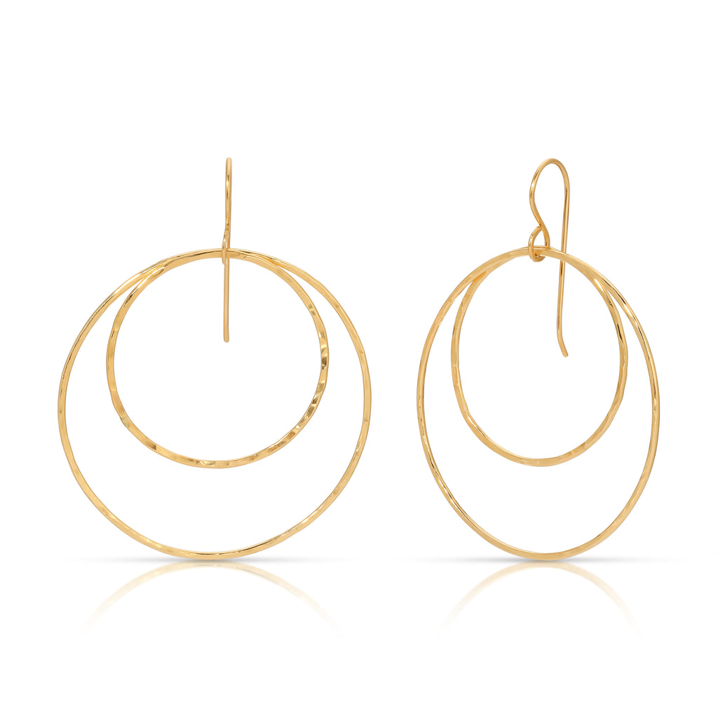 Double Hammered Link Earrings - Large - 14K Gold-Filled