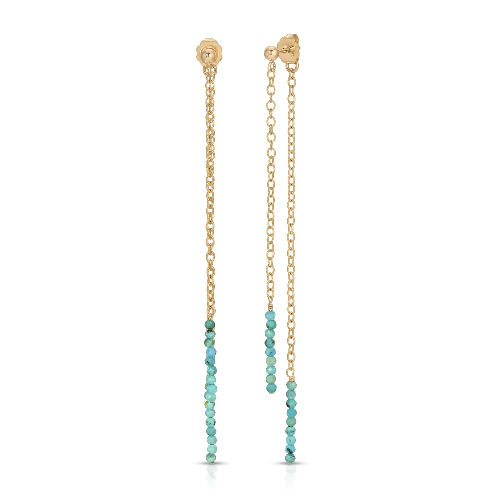 Front Back Extra Tiny Gemstone Duster Earrngs