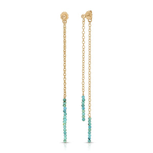 Front Back Extra Tiny Gemstone Duster Earrngs