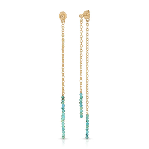 Front Back Extra Tiny Gemstone Duster Earrngs