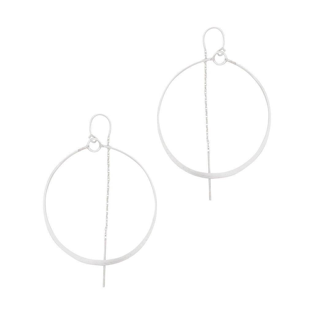 Flat Hoop Thread Thru Earrings