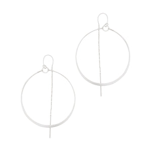 Flat Hoop Thread Thru Earrings
