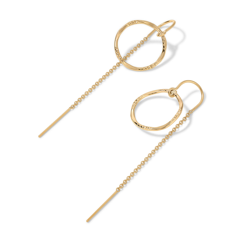 Filigree Hoop Thread Thru Earrings - 15MM - 14K Gold-Filled