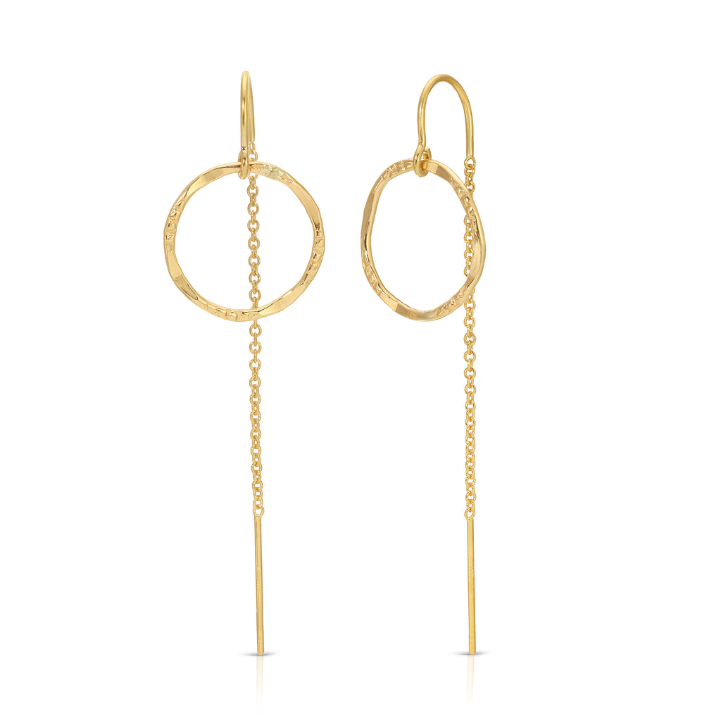 Filigree Hoop Thread Thru Earrings - 15MM - 14K Gold-Filled