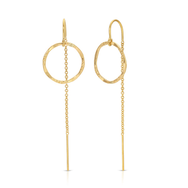 Filigree Hoop Thread Thru Earrings - 15MM - 14K Gold-Filled