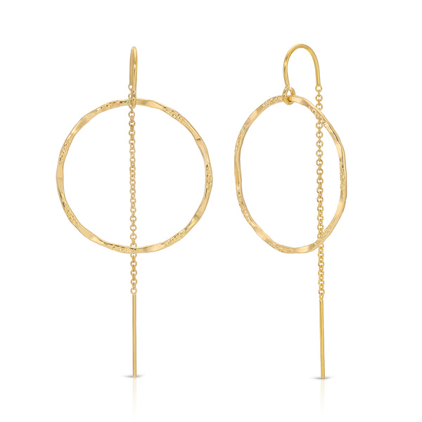 Filigree Hoop Thread Thru Earrings - 26MM - 14K Gold-Filled