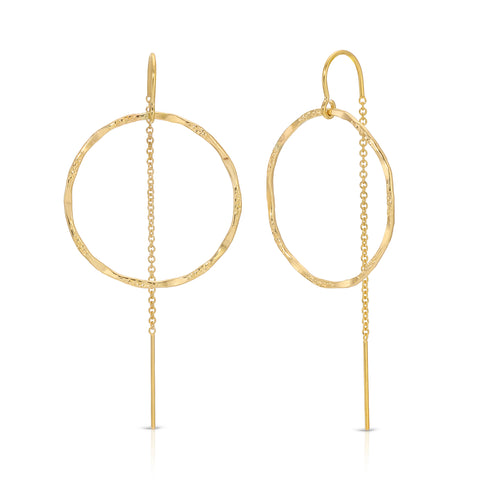 Filigree Hoop Thread Thru Earrings - 26MM - 14K Gold-Filled