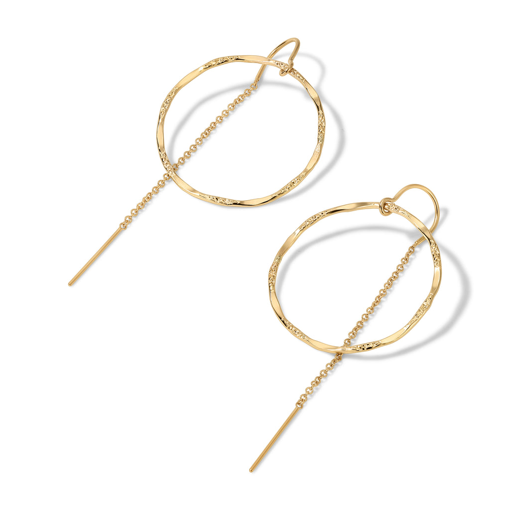 Filigree Hoop Thread Thru Earrings - 26MM - 14K Gold-Filled
