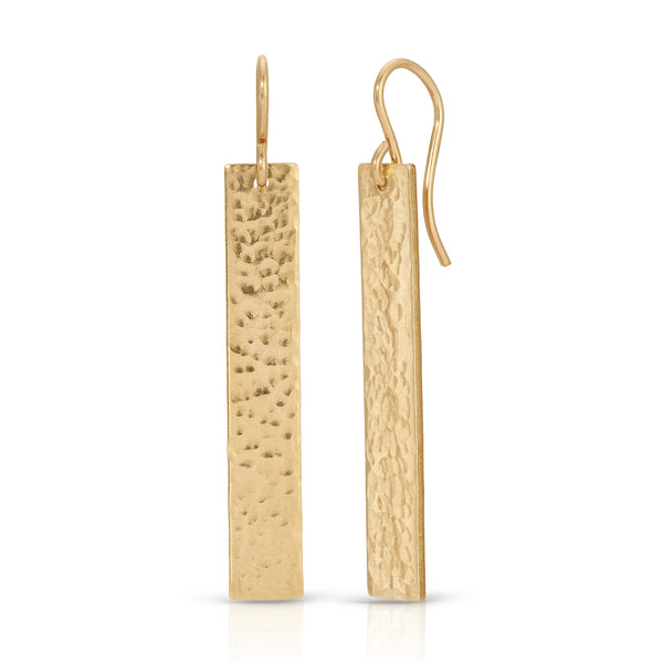Hammered Bar Earrings - 14K Gold-filled