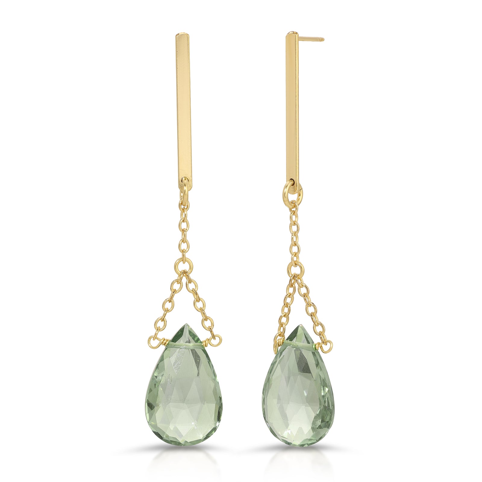Hold On Faceted Gemstone Drop Post Earrings - 14K Gold-Filled