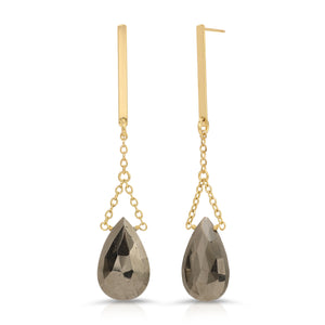 Hold On Faceted Gemstone Drop Post Earrings - 14K Gold-Filled