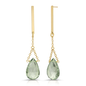 Hold On Faceted Gemstone Drop Post Earrings - 14K Gold-Filled
