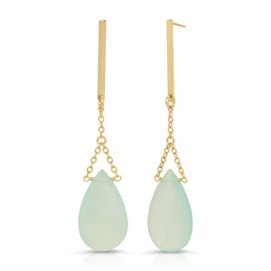 Hold On Faceted Gemstone Drop Post Earrings - 14K Gold-Filled