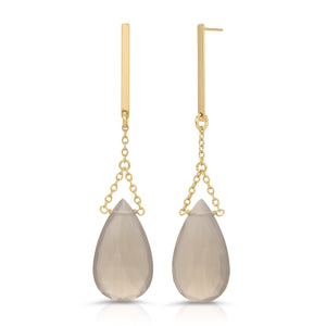 Hold On Faceted Gemstone Drop Post Earrings - 14K Gold-Filled
