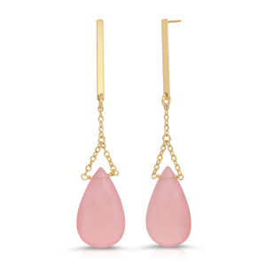 Hold On Faceted Gemstone Drop Post Earrings - 14K Gold-Filled