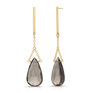 Hold On Faceted Gemstone Drop Post Earrings - 14K Gold-Filled