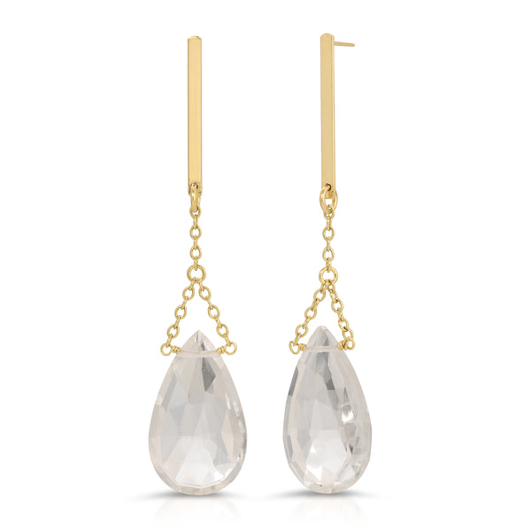 Hold On Faceted Gemstone Drop Post Earrings