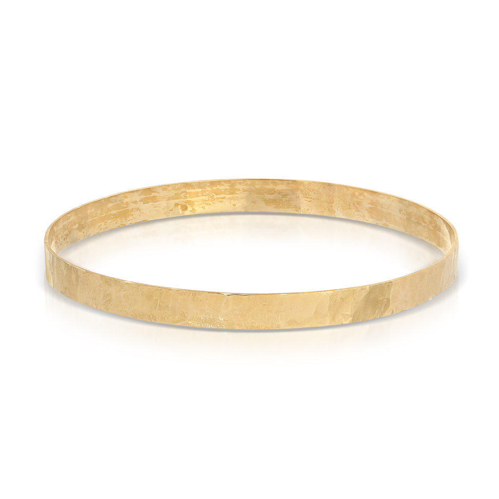 Hand Textured 14K Goldfill Bangle Bracelet