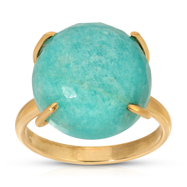 Moonshine Gemstone Cocktail Ring - Amazonite - 14K Gold-Filled