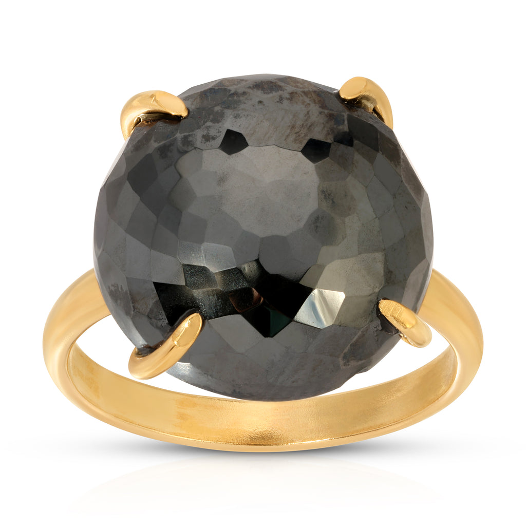 Moonshine Gemstone Cocktail Ring - Hematite - 14K Gold-Filled