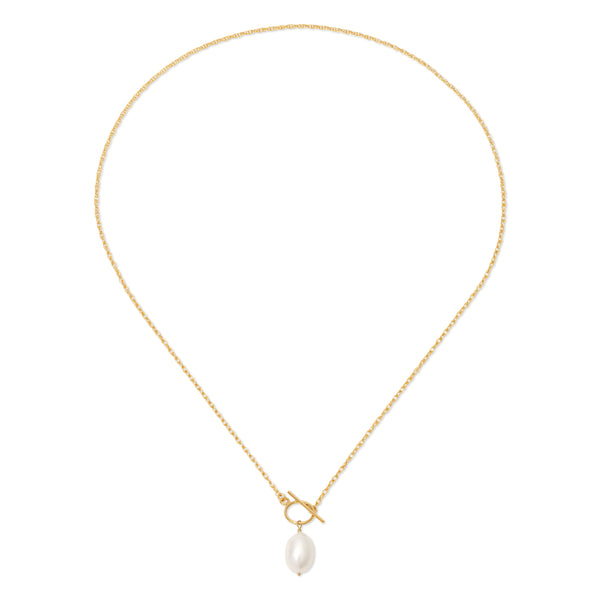 Girl with A Pearl Toggle Clasp Necklace - 14K Gold-Filled