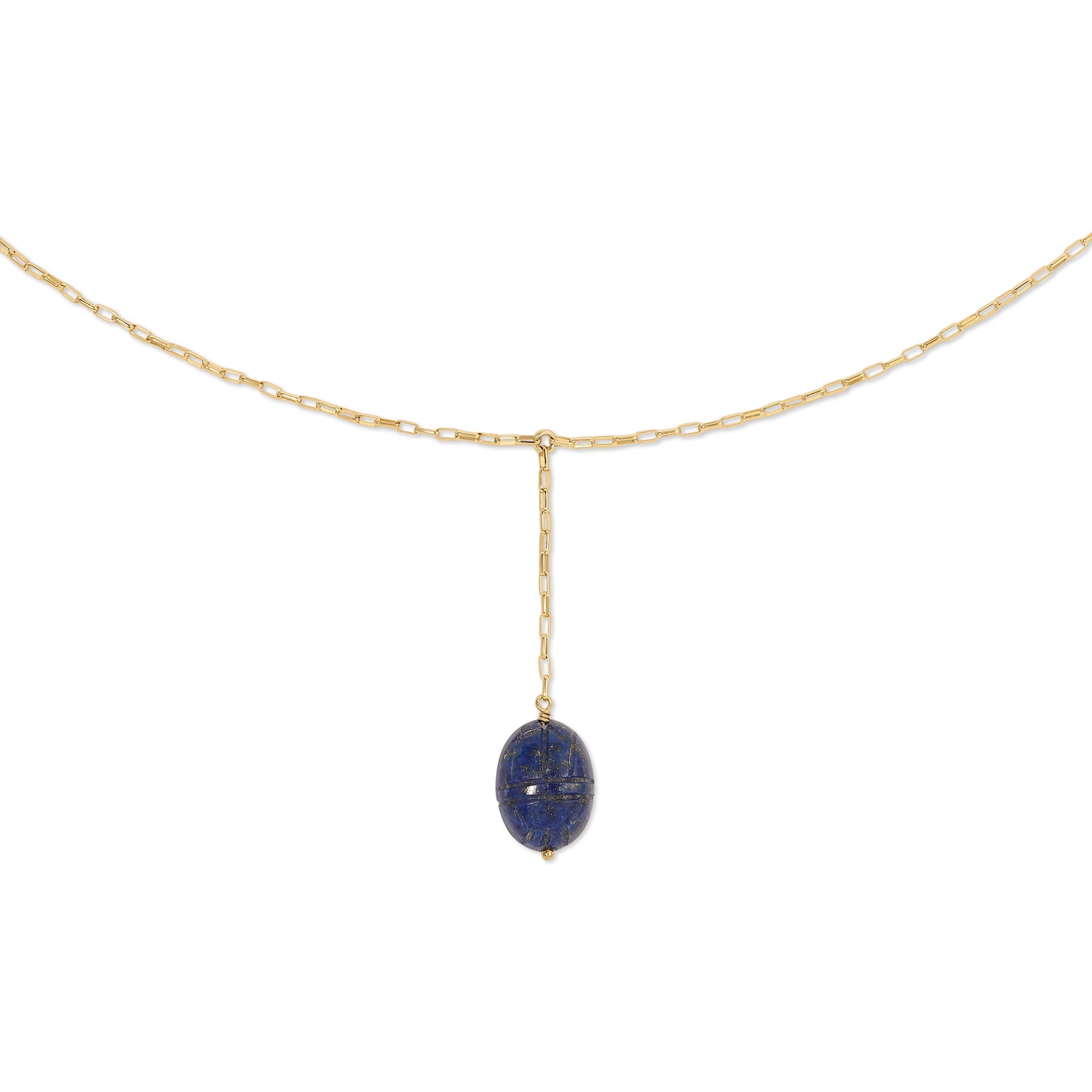 Scareb Gemstone Y Necklace - Lapis Lazuli