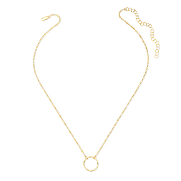 Hammered Circle Necklace - Small - 15MM - 14K Gold-Filled