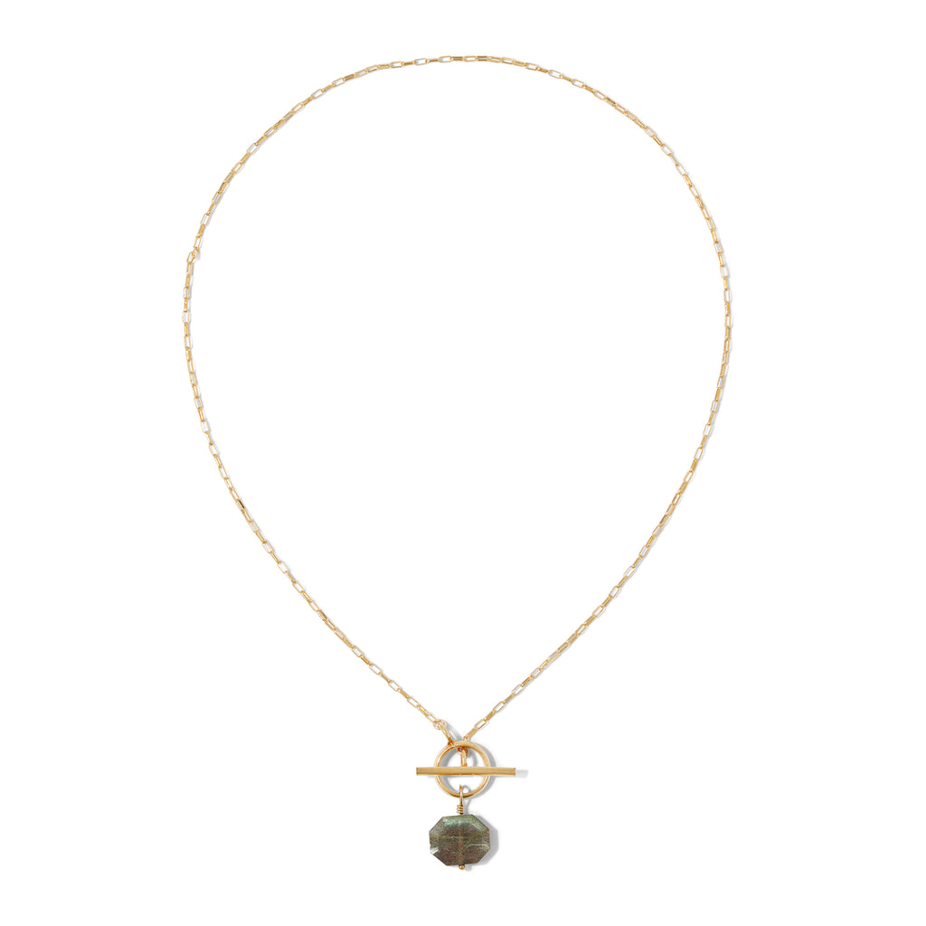 Stop and Stare Toggle Front Clasp Necklace - Goldfilled