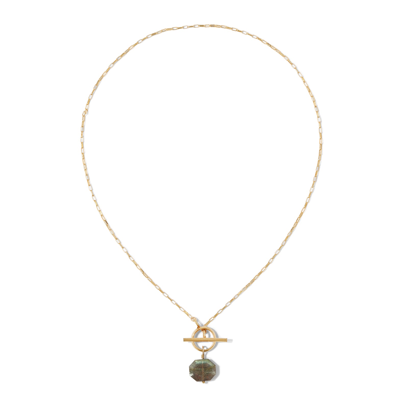 Stop and Stare Toggle Front Clasp Necklace - Goldfilled