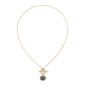 Stop and Stare Toggle Front Clasp Necklace - Goldfilled