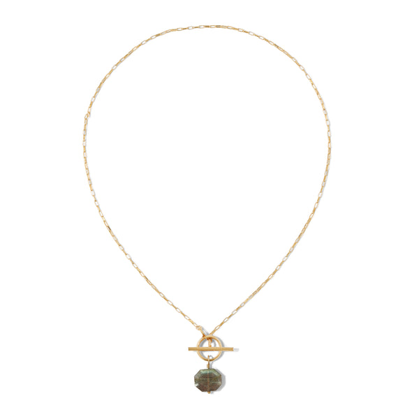 Stop and Stare Toggle Front Clasp Necklace - Goldfilled