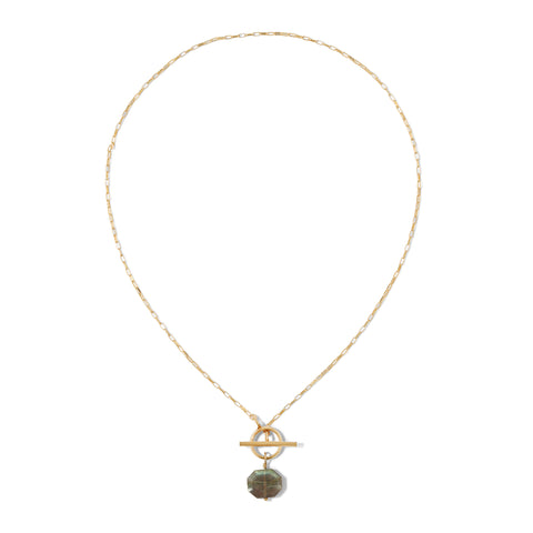 Stop and Stare Toggle Front Clasp Necklace - Goldfilled