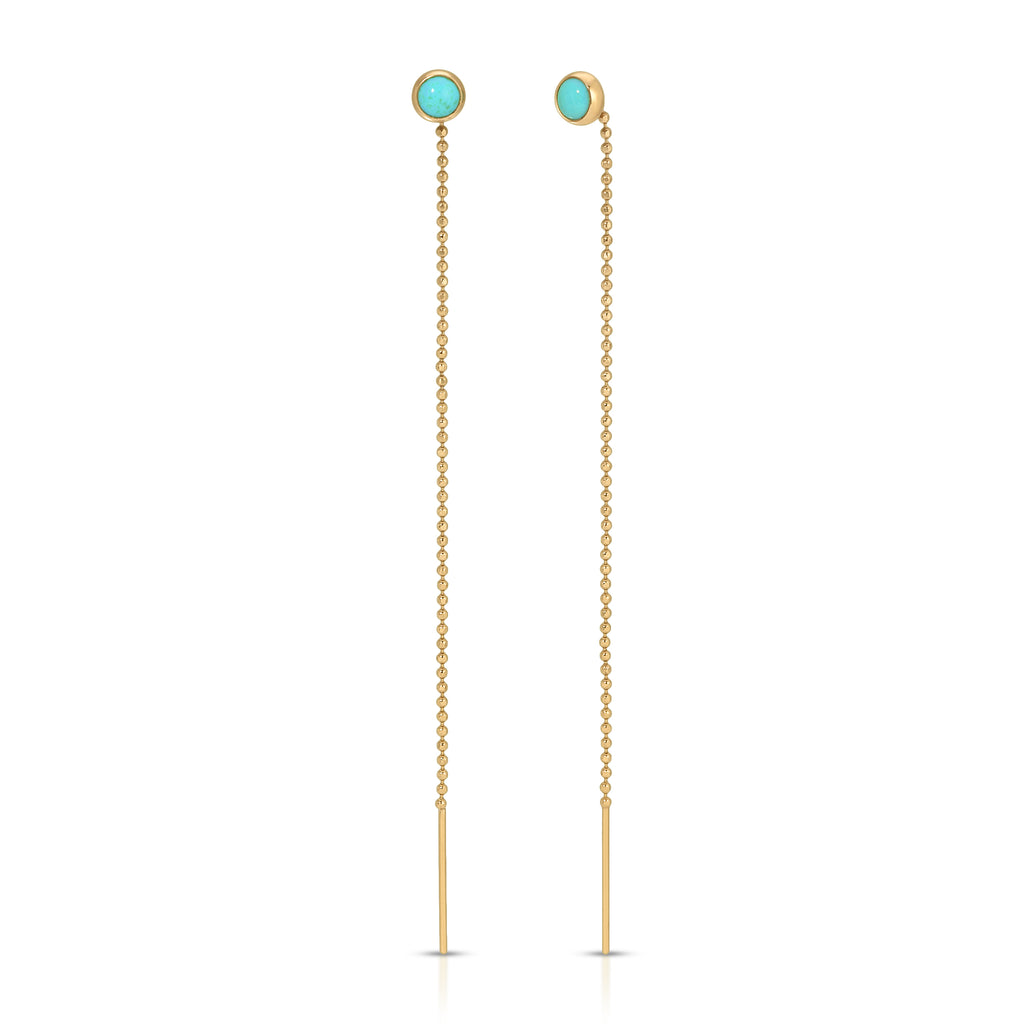 Speedway Stud Thread Thru Earrings – 4mm - 14K Yellow Gold - Fine Jewelry