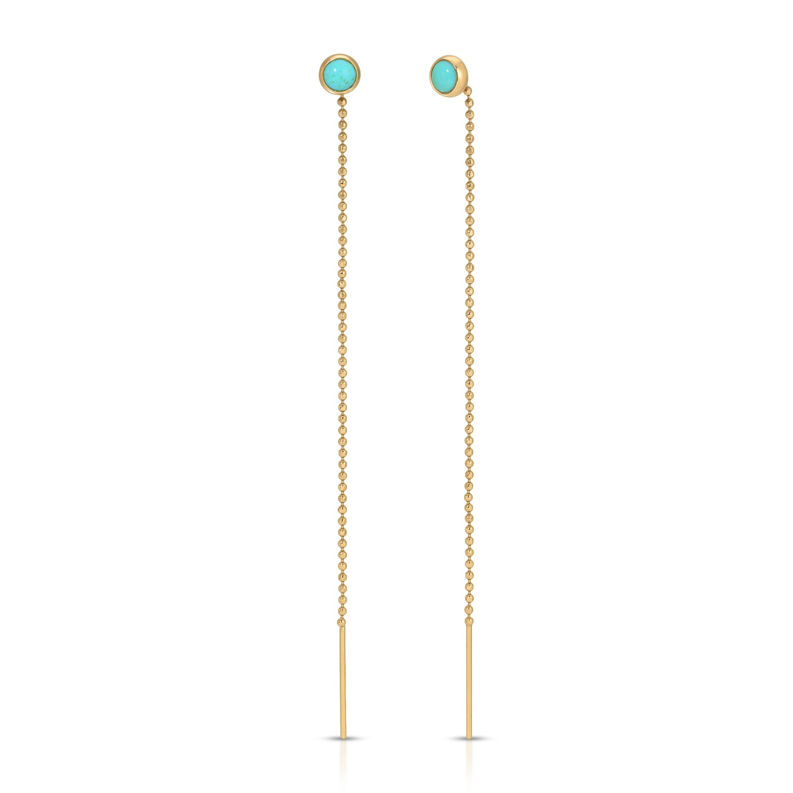Speedway Stud Thread Thru Earrings – 4mm - 14K Yellow Gold - Fine Jewelry