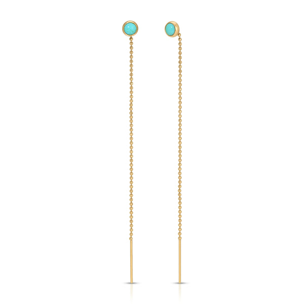 Speedway Stud Thread Thru Earrings – 4mm - 14K Yellow Gold - Fine Jewelry