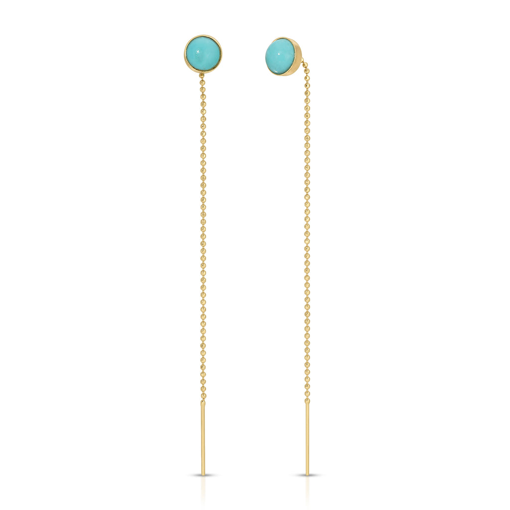 Speedway Stud Thread Thru Earrings – 6mm - 14K Yellow Gold - Fine Jewelry