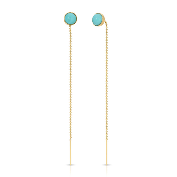 Speedway Stud Thread Thru Earrings – 6mm - 14K Yellow Gold - Fine Jewelry