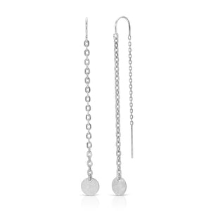 Tiny Coin Chain Thread Thru Earrings
