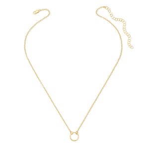 Hammered Circle Necklace - Tiny - 11MM - 14K Gold-Filled