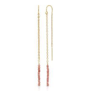 Extra Tiny Gemstone Thread Thru Earrings