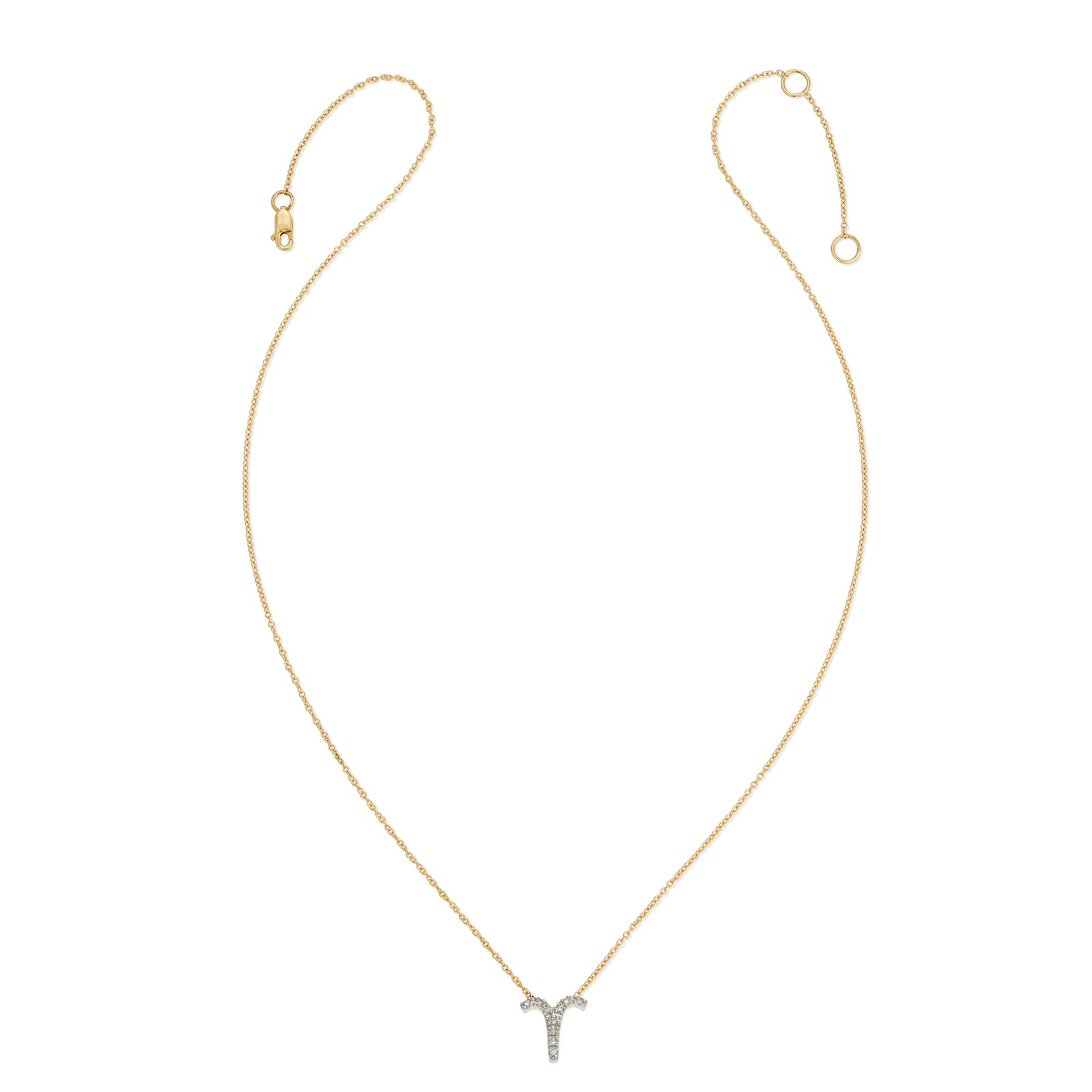 Diamond Horoscope Necklace - Aries - 14 Karat Yellow Gold and Diamonds